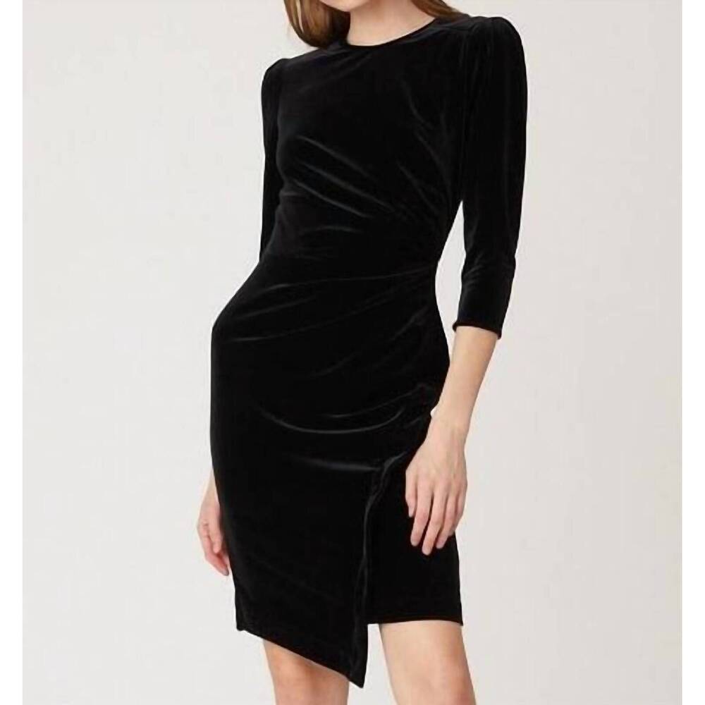 NEW SHOSHANNA ralph stretch velvet dress in black